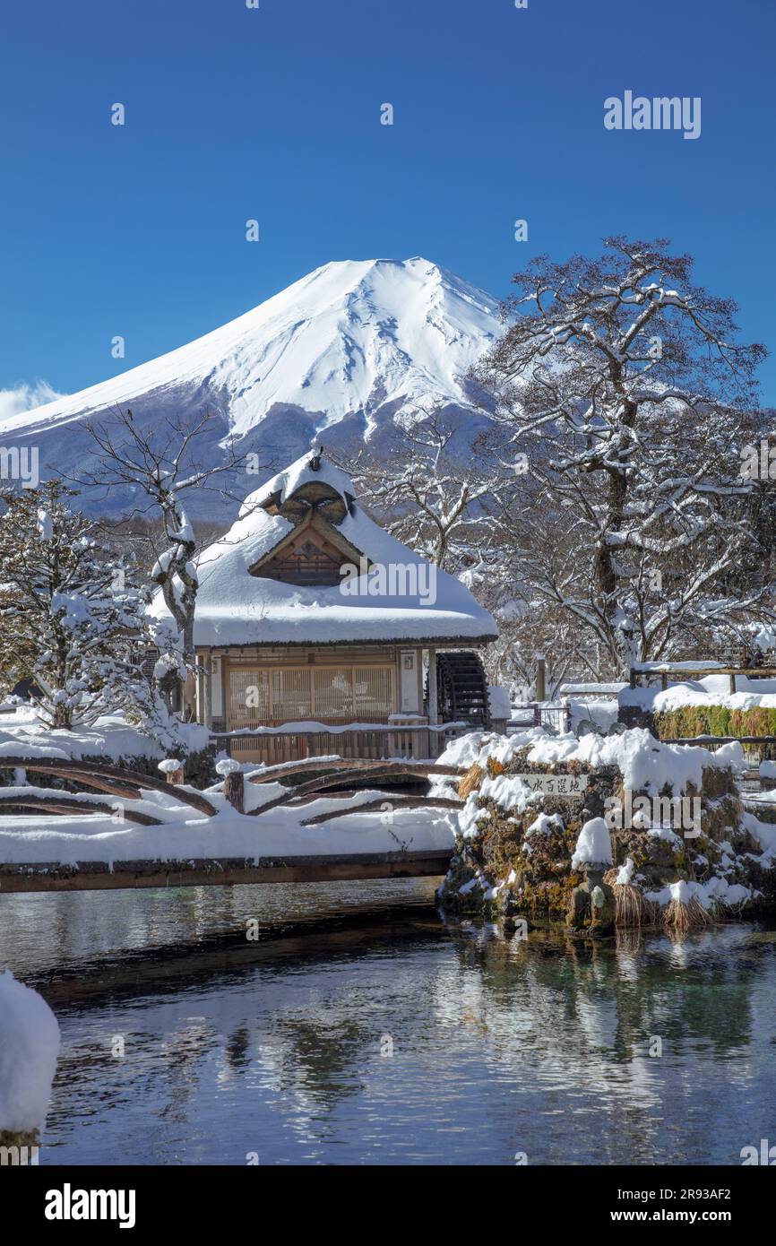 Paysage enneigé d'Oshinohakkai Banque D'Images