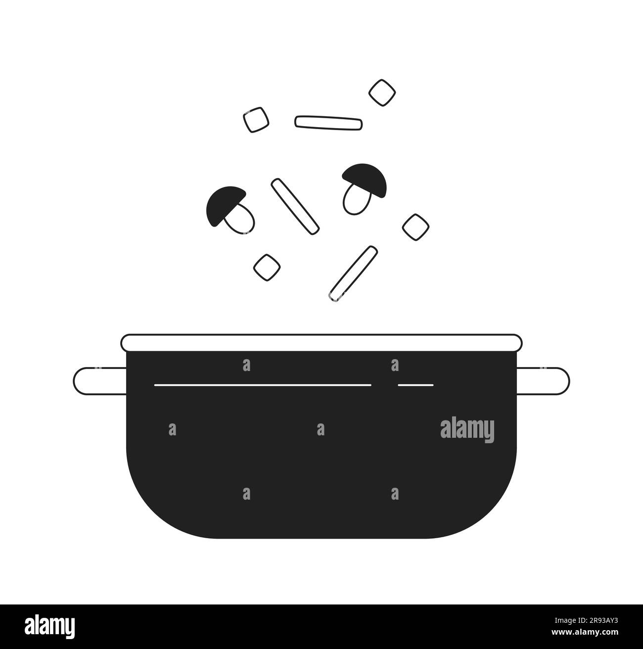 Ajoutez les légumes dans l'objet vectoriel de couleur semi-plat Illustration de Vecteur