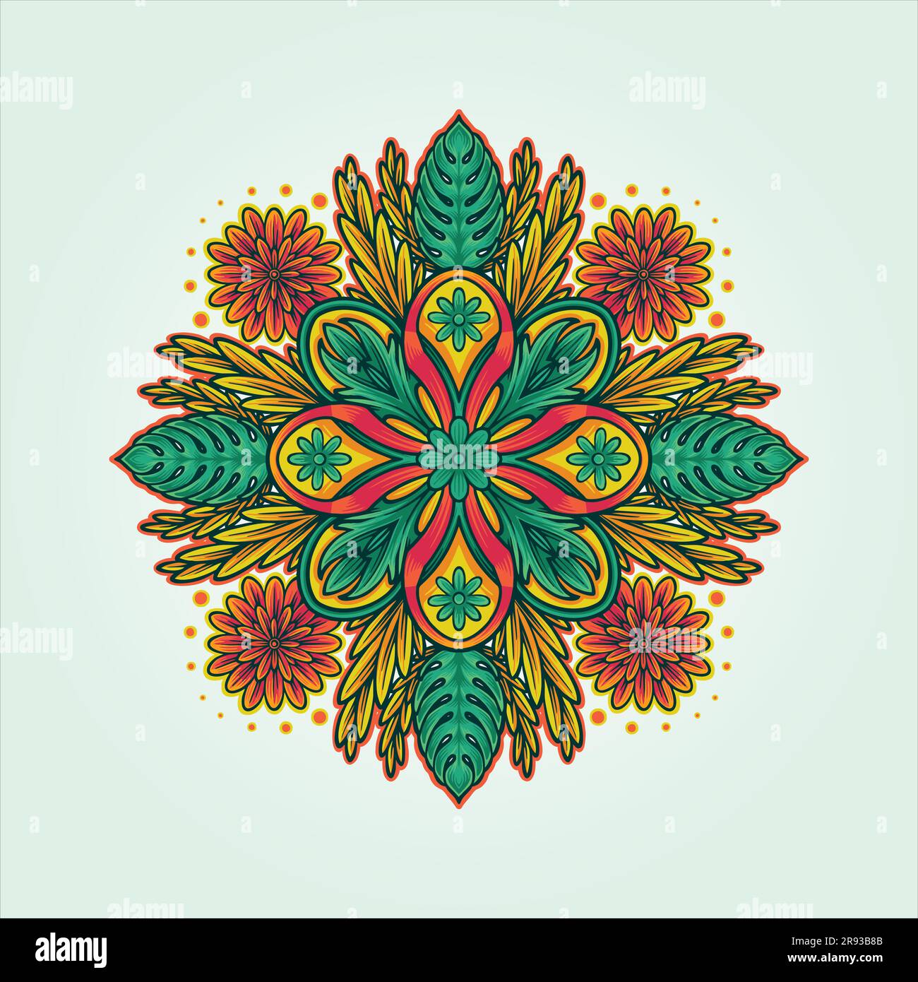 Décoration florale mandala géométrie sacrée logo illustrations illustrations vectorielles pour votre travail logo, t-shirt de marchandise, autocollants et dessins d'étiquettes, p Illustration de Vecteur
