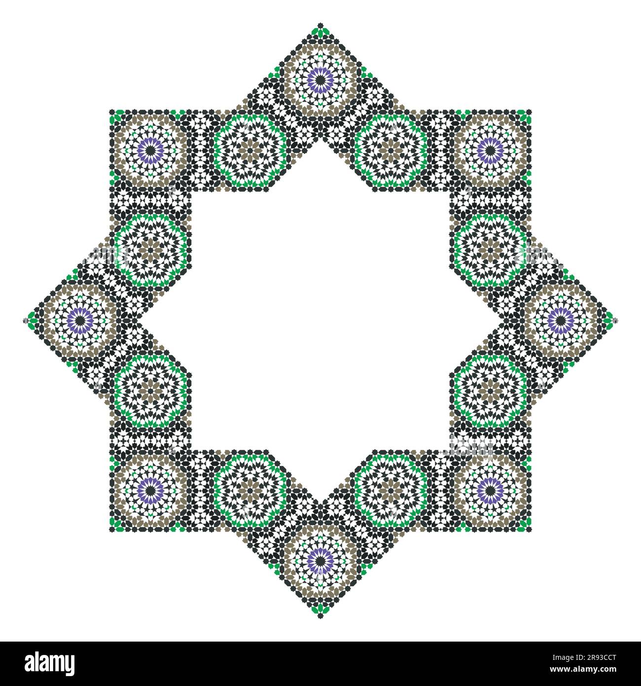 Étoile octogonale décorative avec un ornement de style arabe Illustration de Vecteur