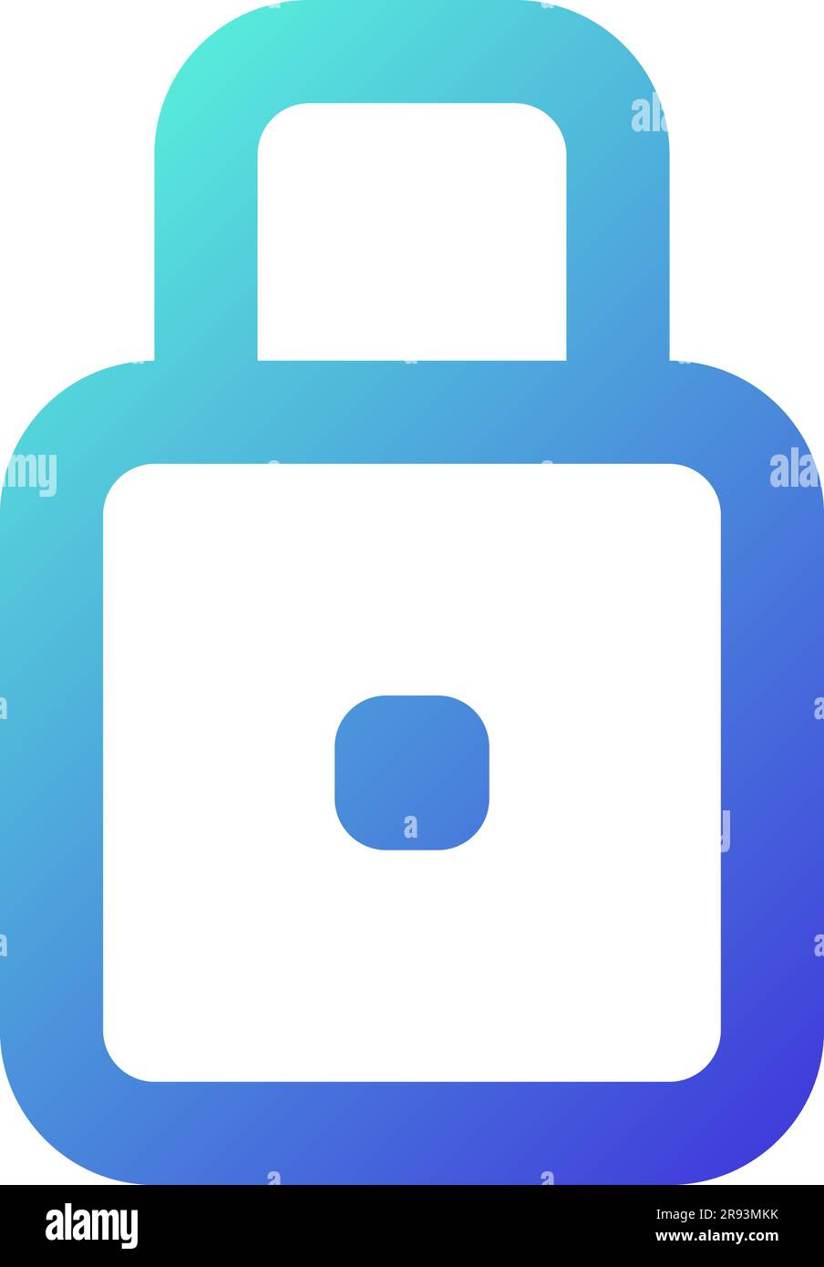 Icône de l'interface utilisateur linéaire à gradient parfait de pixel de cadenas Illustration de Vecteur