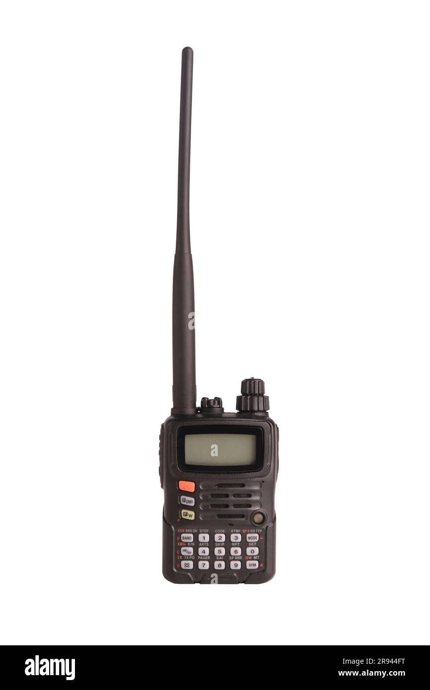 talkie-walkie, isoler sur blanc, manuel de l'émetteur radio, noir, nouveau,  portable, professionnel adulte Photo Stock - Alamy