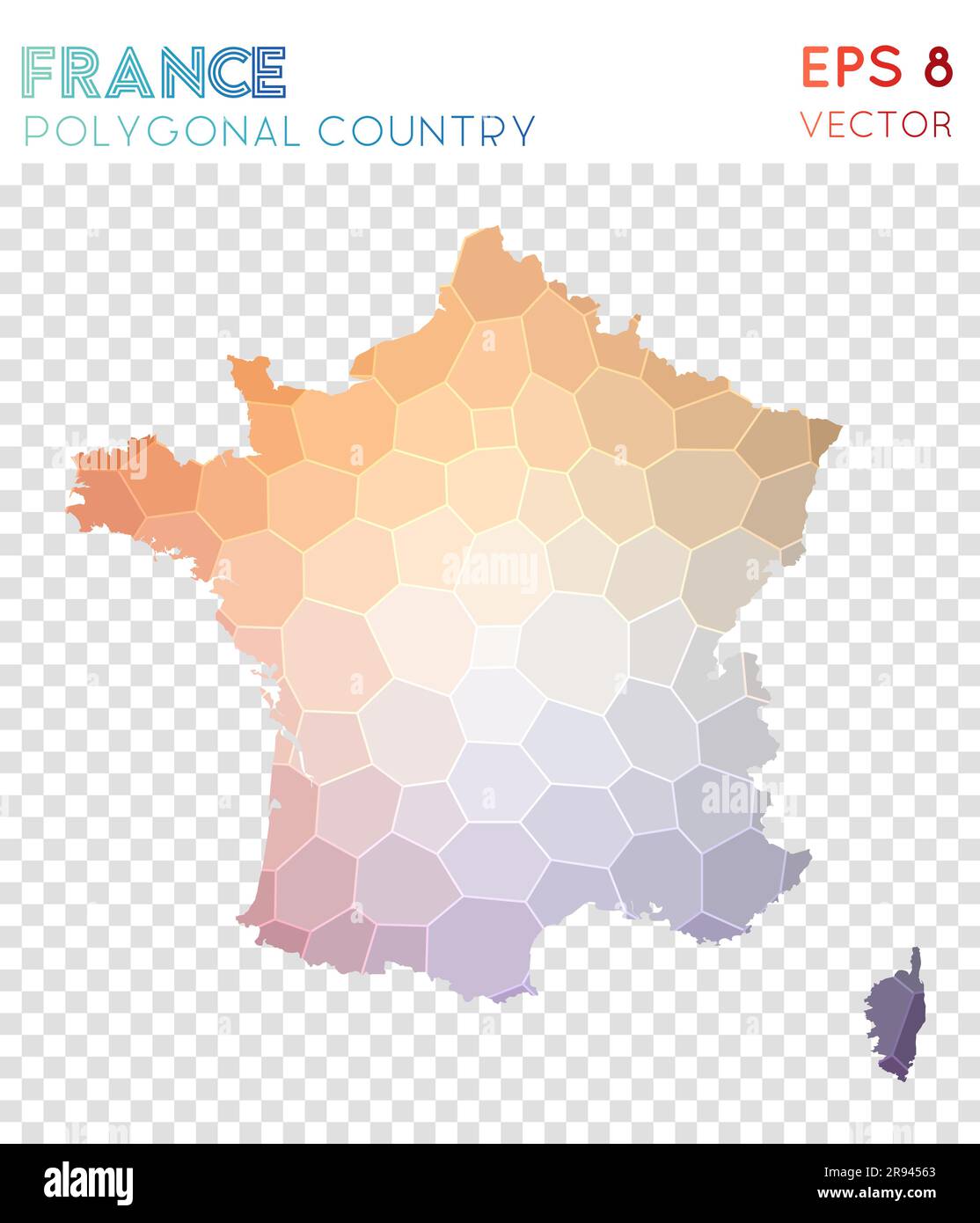 France carte polygonale, pays de style mosaïque. Style basse en polyéthylène frais, design moderne. Carte polygonale France pour infographies ou présentations. Illustration de Vecteur
