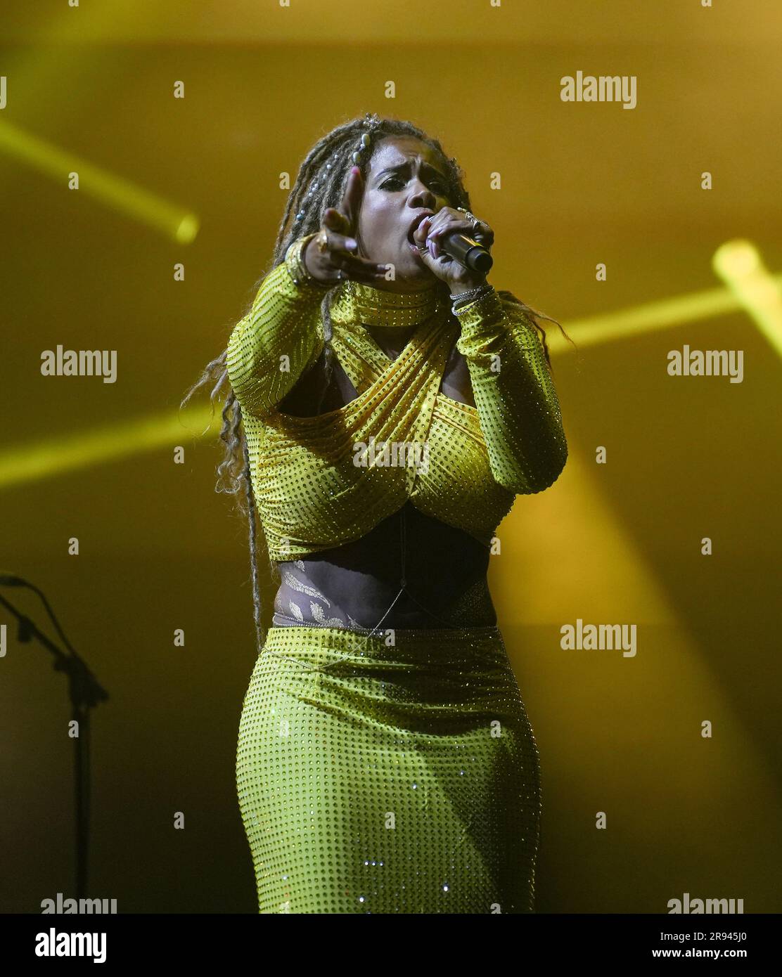 Kelis en tête de la scène West Holts, Glastonbury Festival 2023 Photo