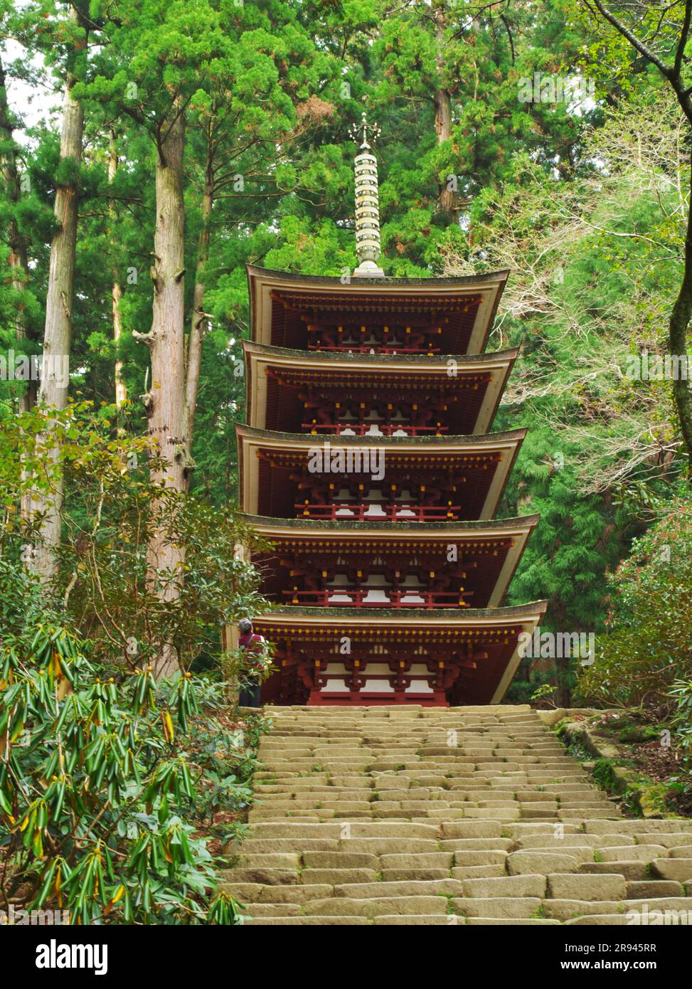 Pagode à cinq étages du temple de Muroji Banque D'Images