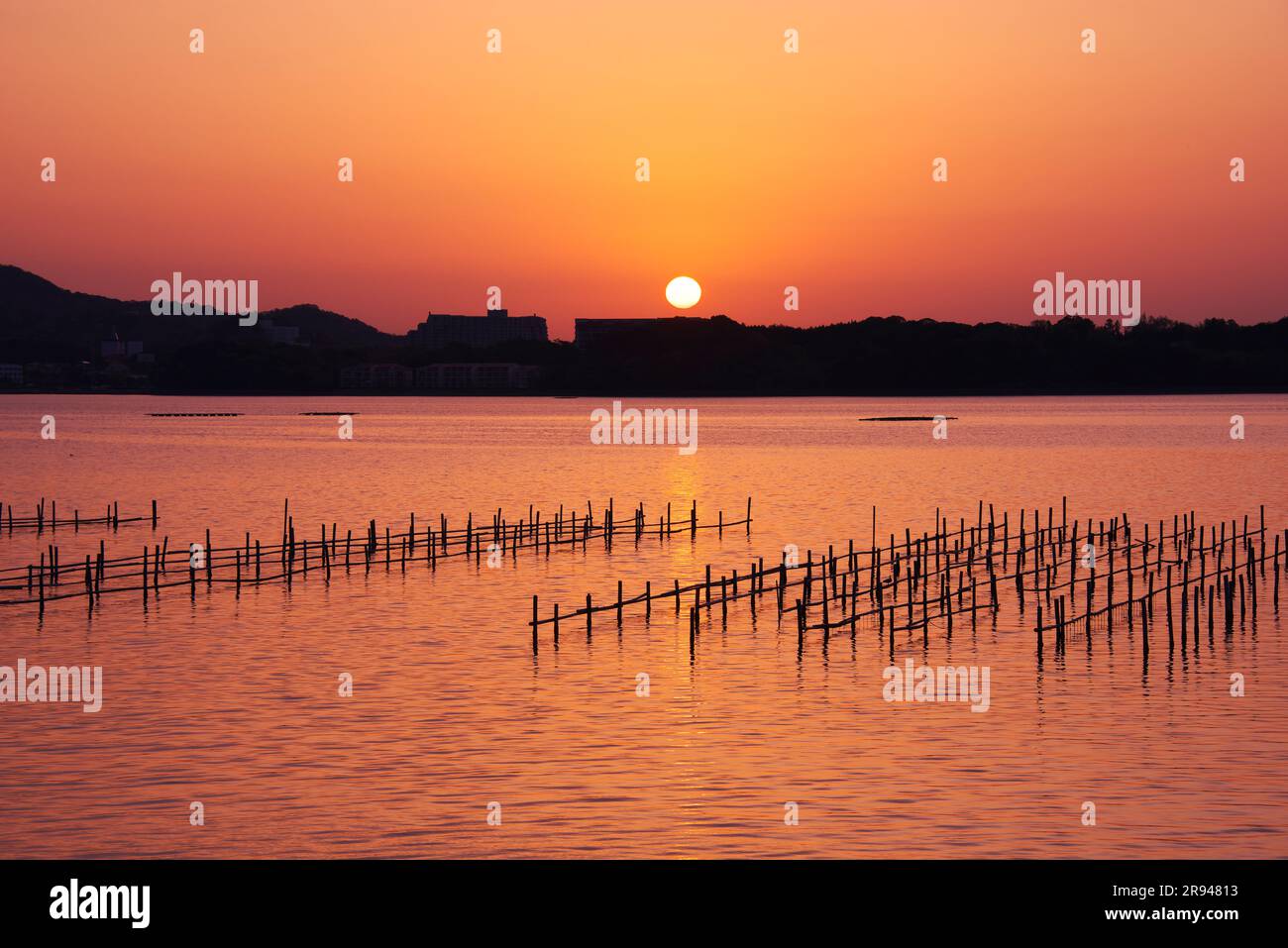 Matin au lac Hamana Banque D'Images