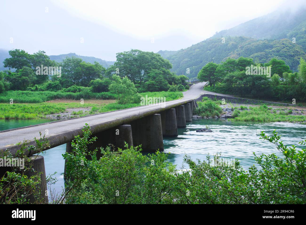 Pont Daiichi Mishima et rivière Shimanto Banque D'Images