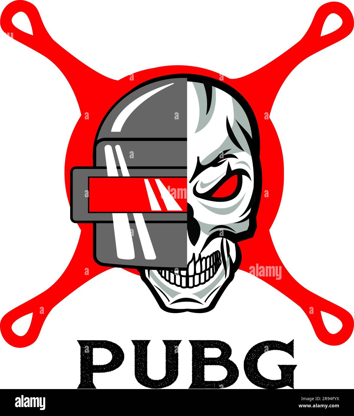 PUBG - jeu PlayerUnknwns Battlegrounds. Casque Vector du champ de bataille de Playerunknown. Illustration de dessin animé. Casque d'acier plat icône, pubg vecteur i Illustration de Vecteur