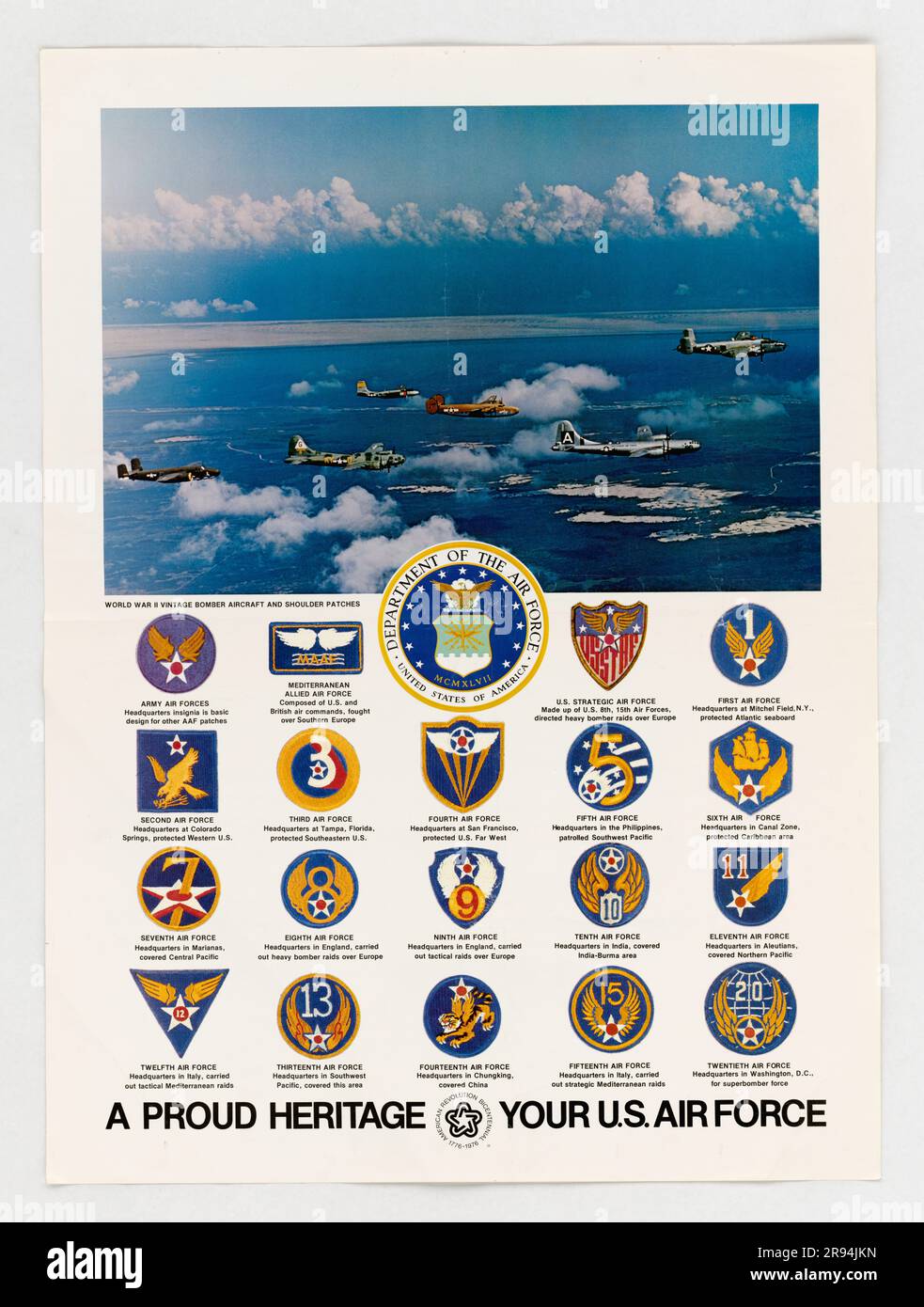 Affiche sur les patchs de l'épaule et de l'avion d'aviateur d'époque de la Seconde Guerre mondiale Banque D'Images