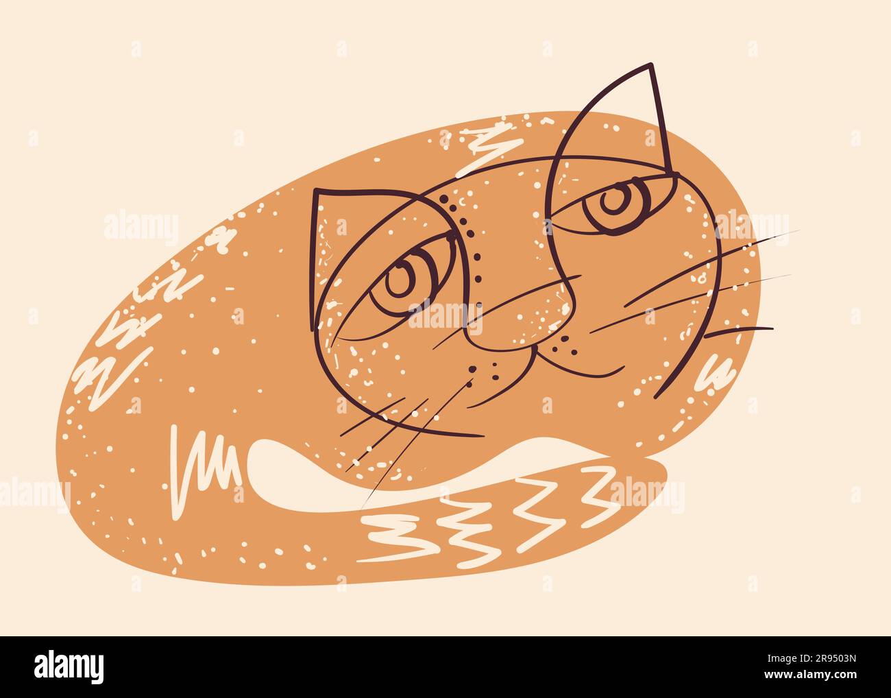 chat paresseux. dessin abstrait d'illustration vectorielle Illustration de Vecteur