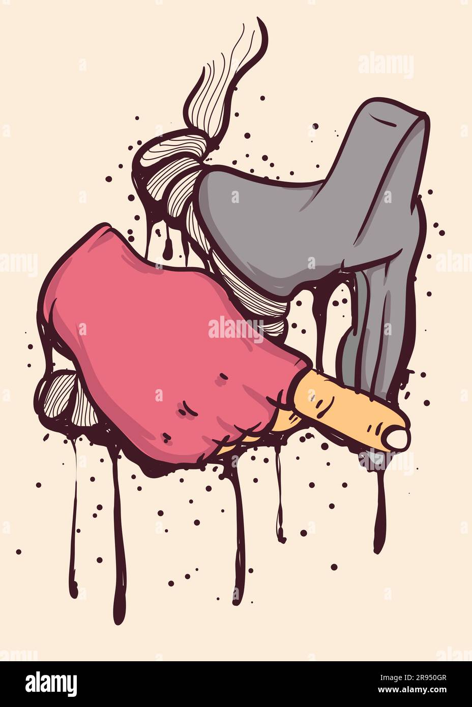 main d'un cycliste. affiche d'événement cycliste. illustration vectorielle de style abstrait Illustration de Vecteur