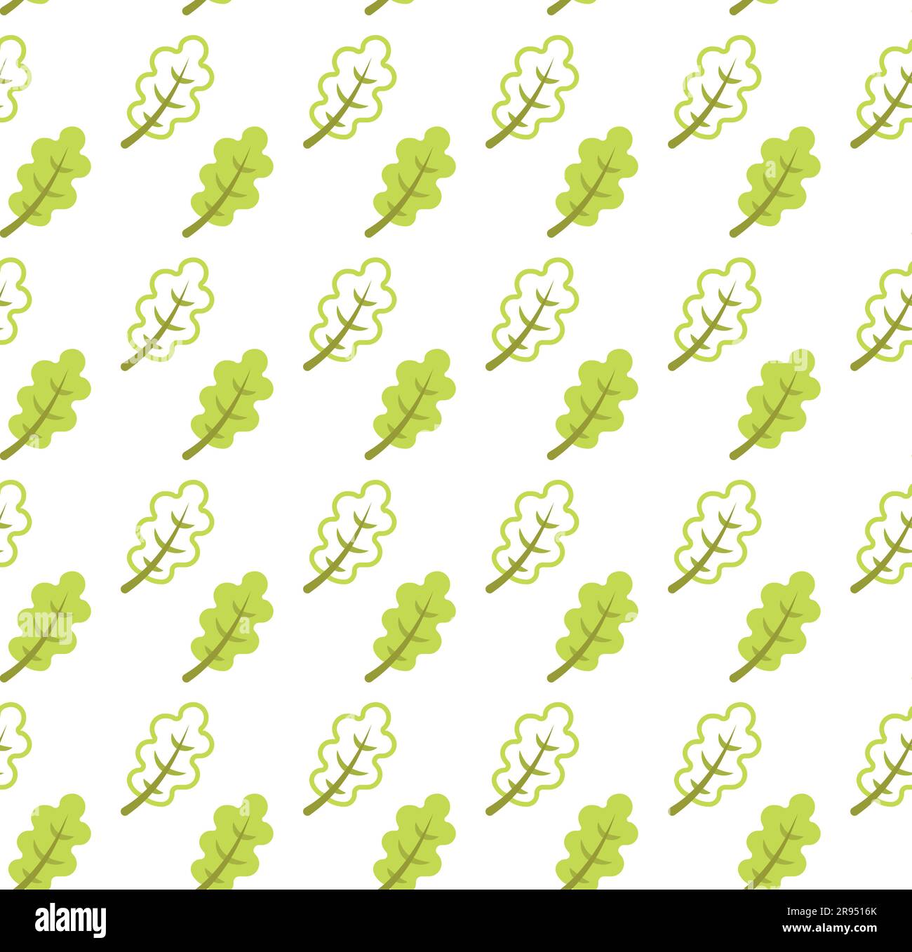 Motif sans couture avec feuilles de chêne et feuilles de chêne en vert, jaune. Idéal pour le papier peint, le papier cadeau, les fonds de motifs, l'arrière-plan de page Web, l'automne Illustration de Vecteur