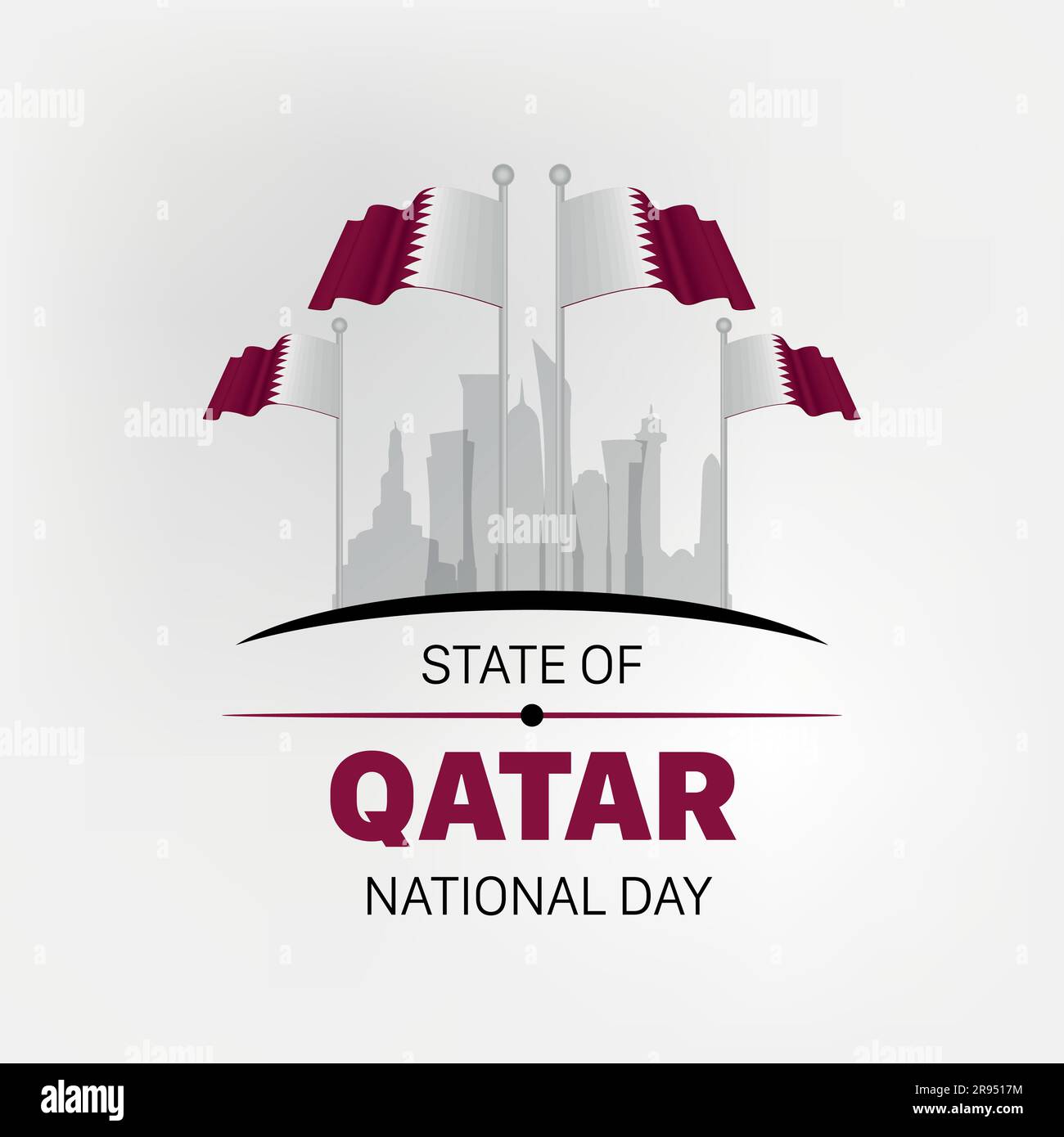Qatar National Day Greetings logo calligraphie avec couleurs et design traditionnels du Qatar. Illustration vectorielle Illustration de Vecteur