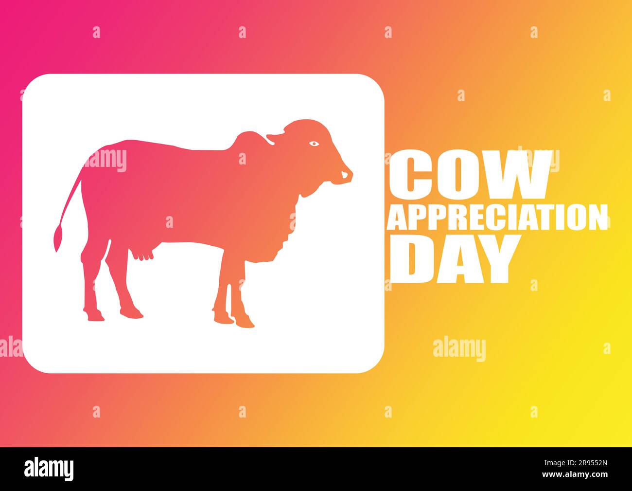 Journée d'appréciation de la vache. Illustration vectorielle adaptée aux cartes de vœux, affiches et bannières. Illustration de Vecteur