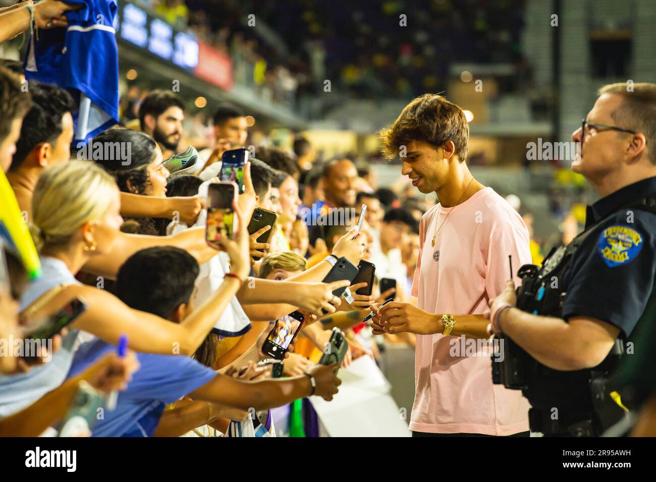 Orlando, Floride, États-Unis. 24th juin 2023. Orlando (USA), 06/24/2023 Ã â‚' EVENT/FOOTBALL/GAME OF THE STARS/USA Ã‚' la deuxième édition du jeu festif promu par les anciens joueurs Ronaldinho et Roberto Carlos, au stade Explora, stade d'Orlando City, à Orlando. Avec la participation du joueur Vinicius Junior, il a profité de ses vacances pour participer à un match amical aux États-Unis, ce vendredi, 24 juin 2023. Il était présent dans le match et avait plusieurs noms de football brésilien et mondial, comme Cafu, Ronaldo, Rivaldo, Dida, Emerson, Mascherano, Veron, Higuita, Virginie Banque D'Images