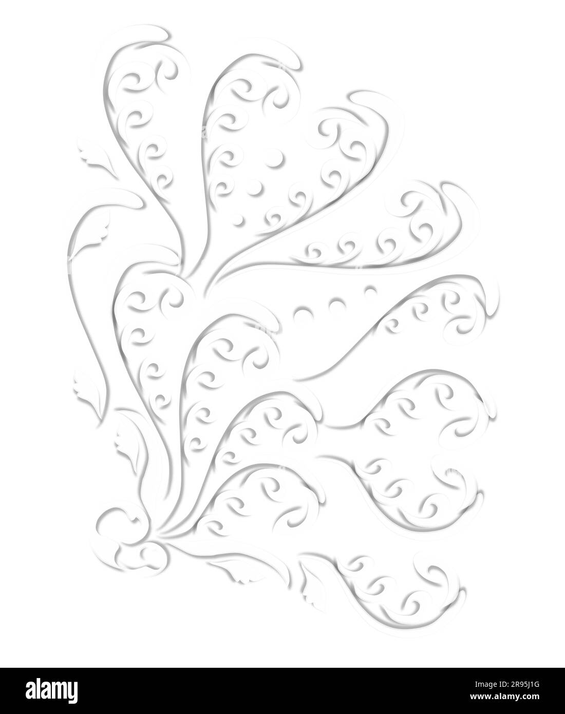 3d pétales blancs avec arrière-plan ombré Banque D'Images