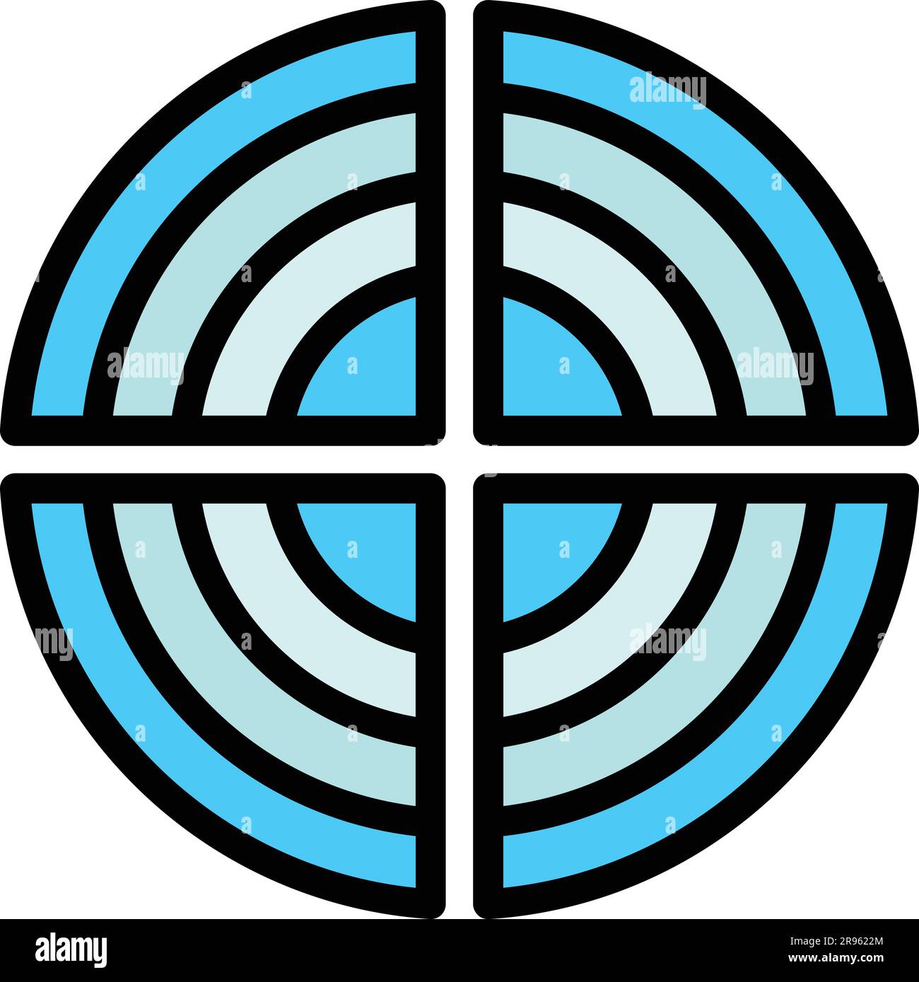 Icône du refroidisseur d'antenne. Outline Coil glacière vecteur icône pour la conception de bande isolée sur fond blanc couleur plate Illustration de Vecteur