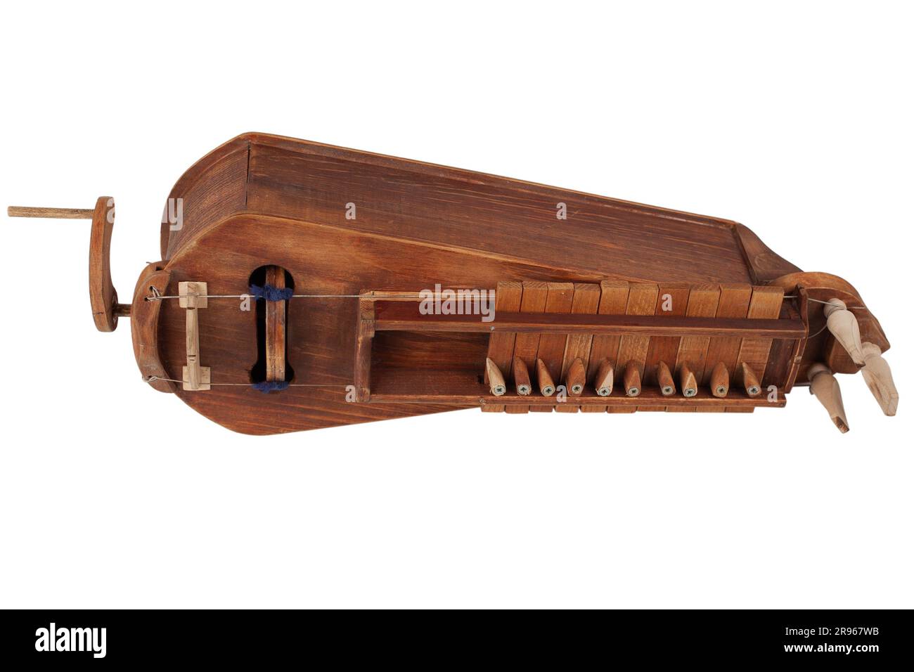 Le Hurdy-gurdy, instrument de musique à cordes. Isolé sur fond blanc Photo  Stock - Alamy