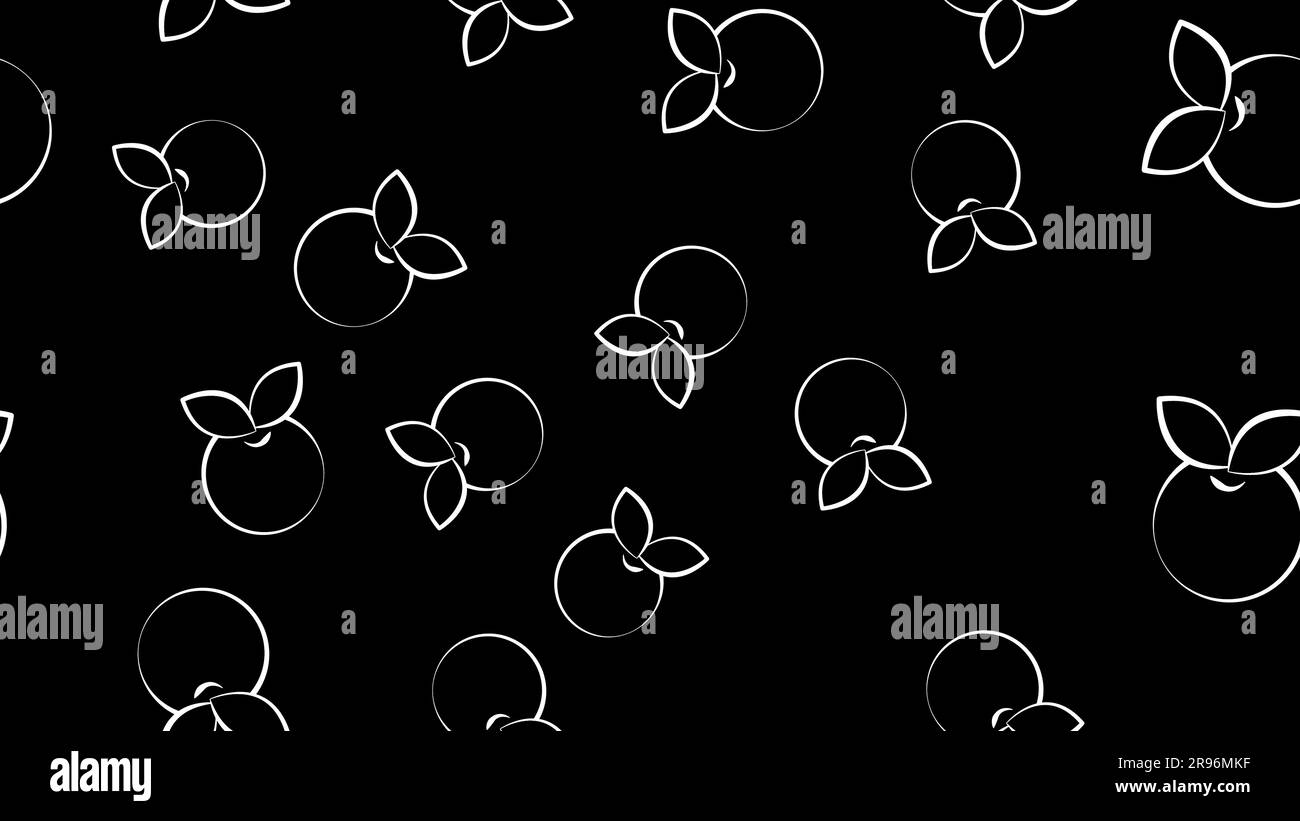 canneberge sur fond noir, baie rouge, illustration vectorielle, motif. canneberge à sucre, baie de marais. décoration intérieure. papier peint noir et blanc Illustration de Vecteur