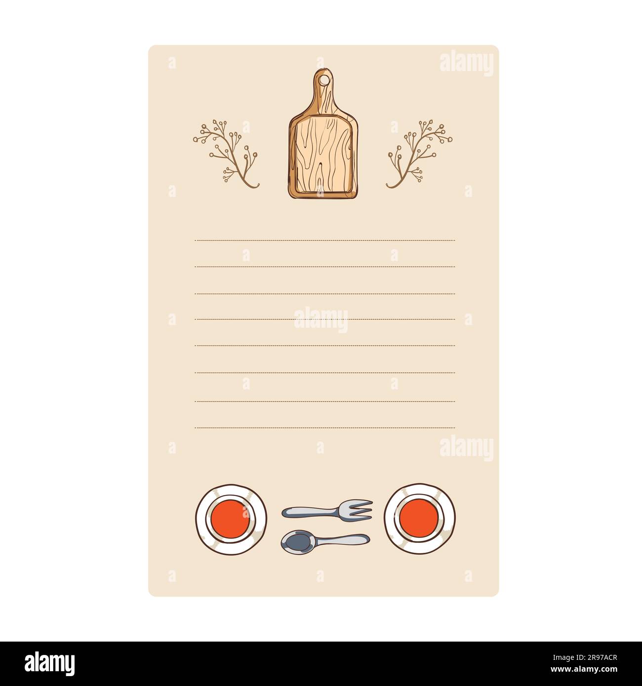 Menu Model Vierge Carte de menu vierge Banque d'images vectorielles - Alamy