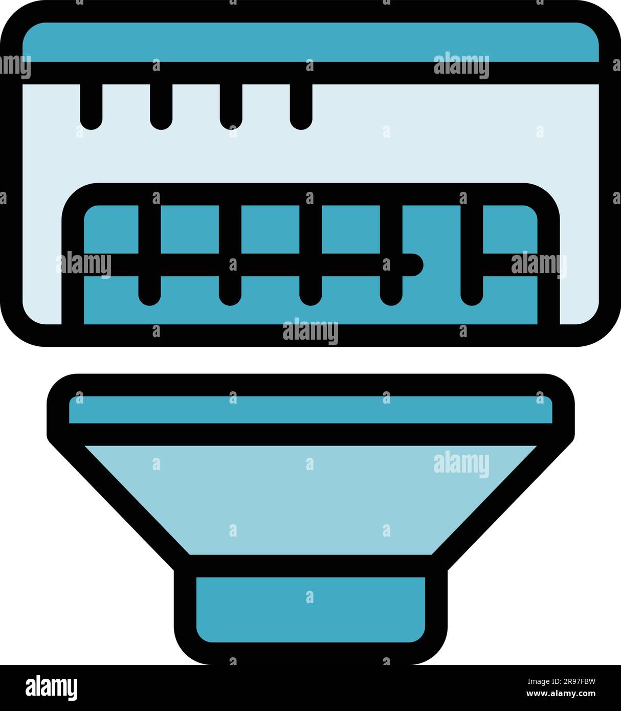 Icône de réparation de la climatisation. Contour réparer le climatiseur installer l'icône de vecteur pour la conception de la bande isolée sur fond blanc plat de couleur Illustration de Vecteur