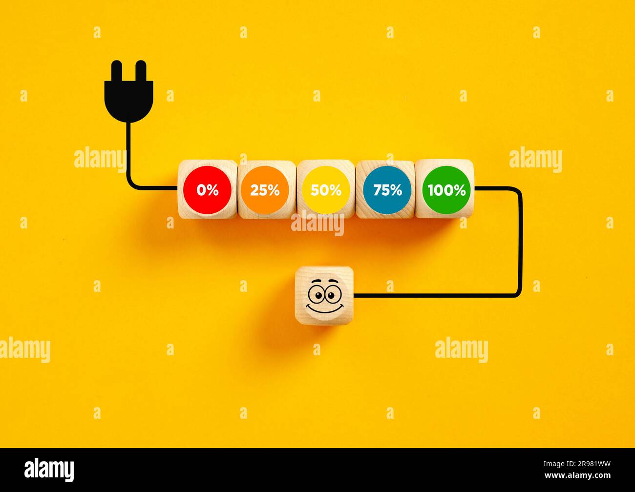 Bien-être, pensée positive et niveau d'énergie vital. Puissance de charge et durabilité. Bien-être mental, bonheur et loisirs. Banque D'Images
