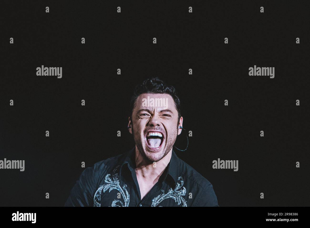 Rome, Italie. 24th juin 2023. Le chanteur et compositeur italien Tiziano Ferro se produit au stade Olimpic de Rome. Crédit : SOPA Images Limited/Alamy Live News Banque D'Images