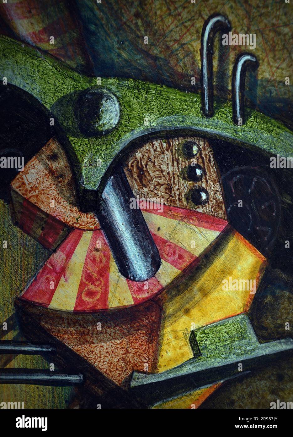 Peinture à l'huile couleurs vives arrière-plan abstrait art sur toile Banque D'Images