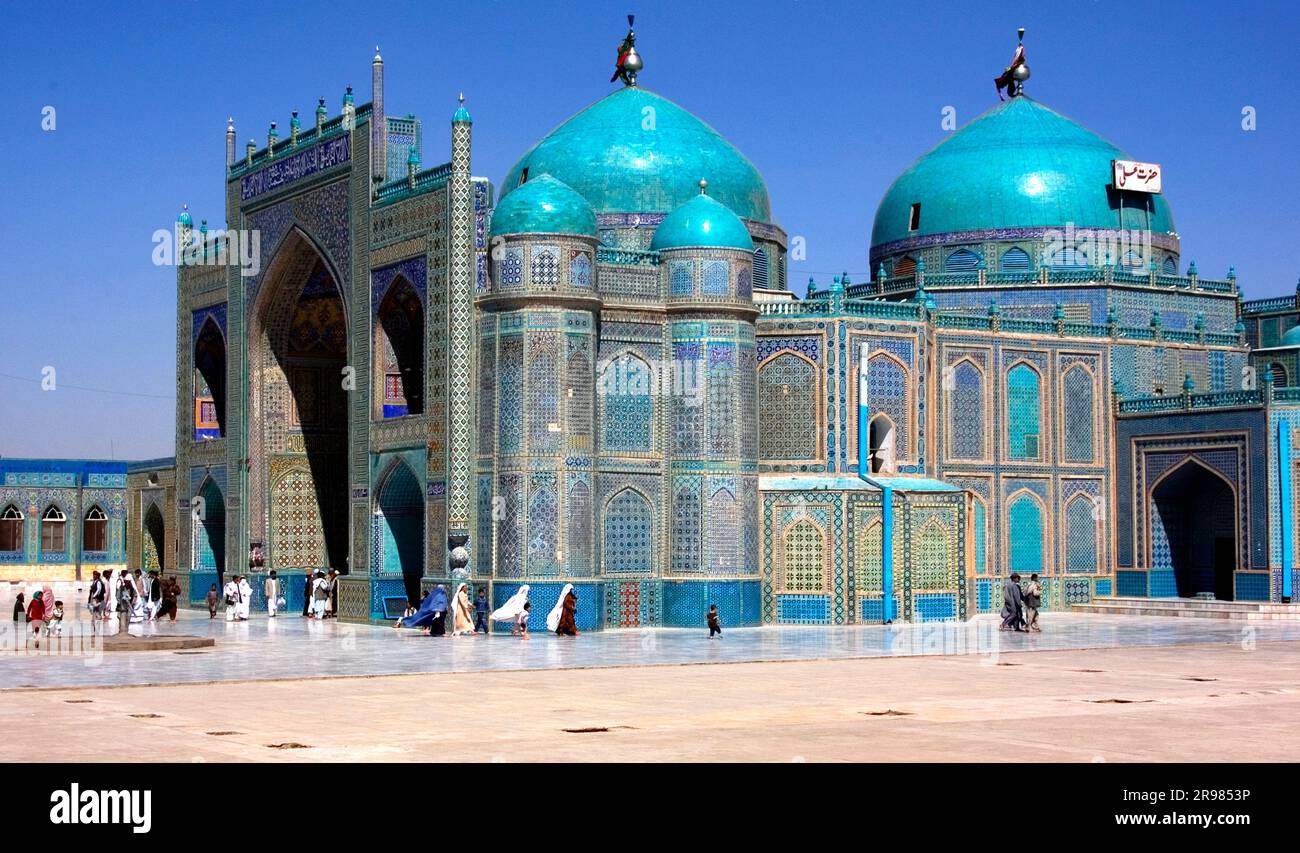La Mosquée bleue à Mazar-e-Sharif en Afghanistan Banque D'Images