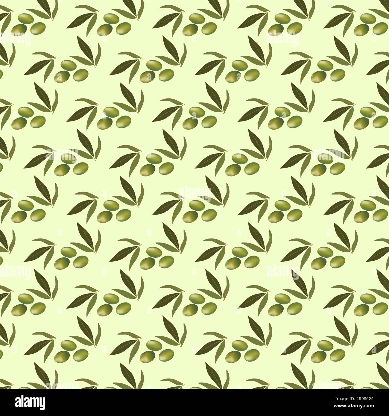 Motif sans couture avec branche d'olive et olives vertes Illustration de Vecteur
