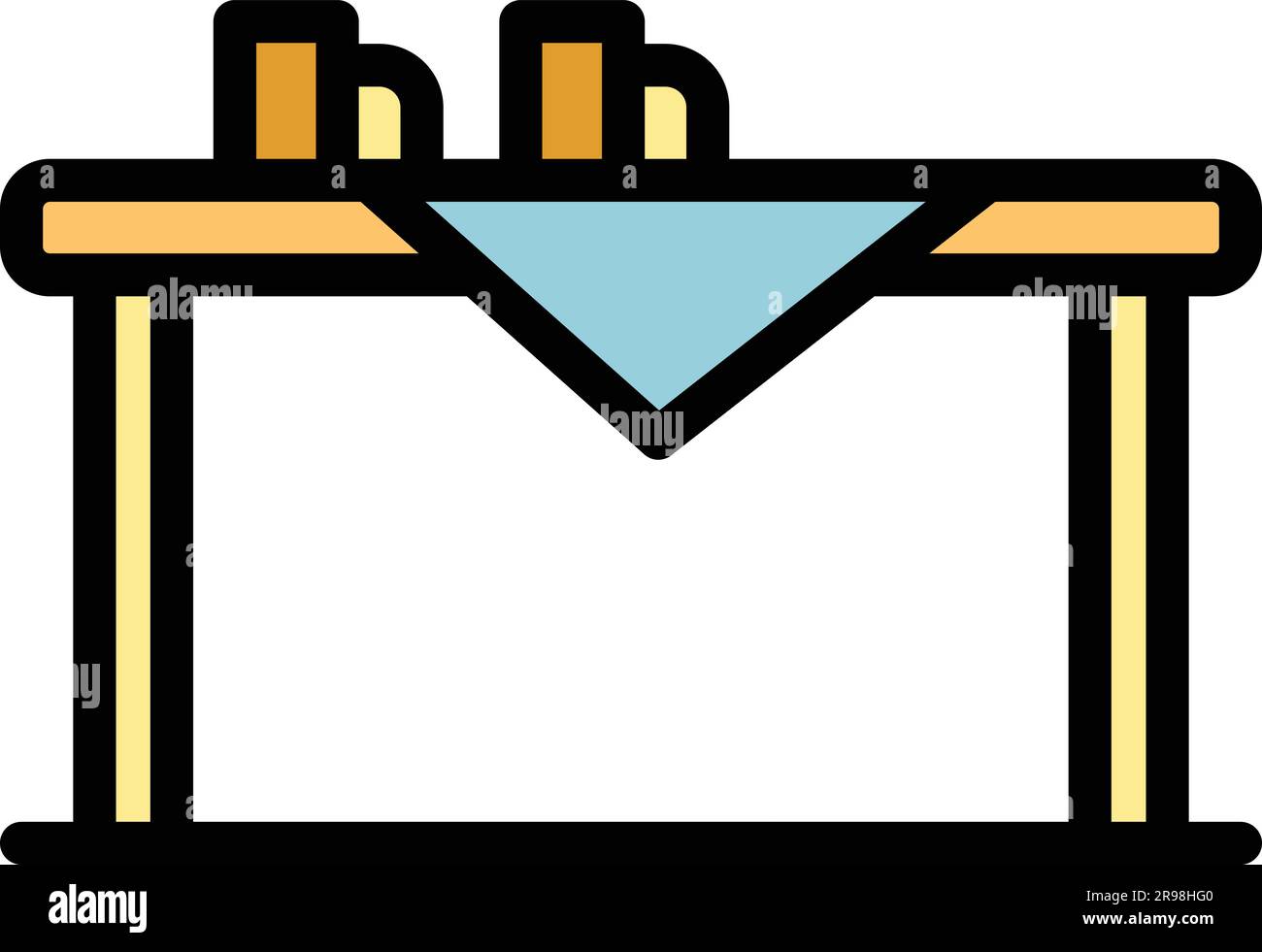 Vecteur de contour d'icône de table de pique-nique. Banc en bois. Mobilier d'extérieur de couleur plate Illustration de Vecteur