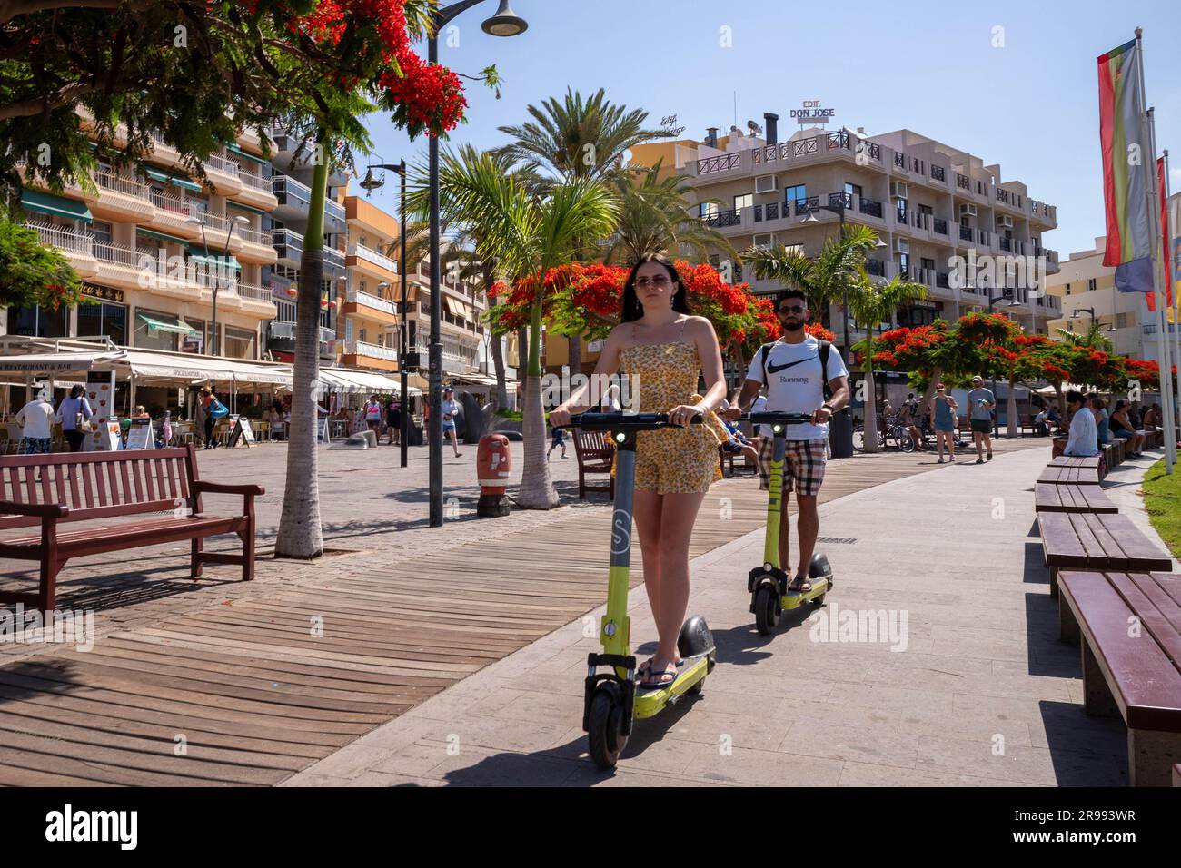 Promenade Los Cristianos Banque D'Images