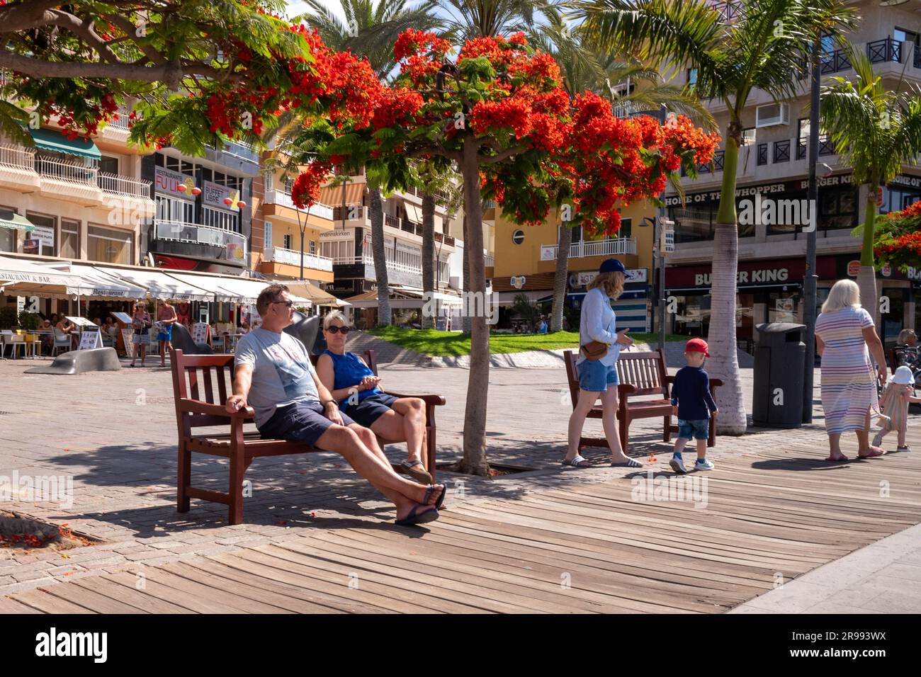 Promenade Los Cristianos Banque D'Images
