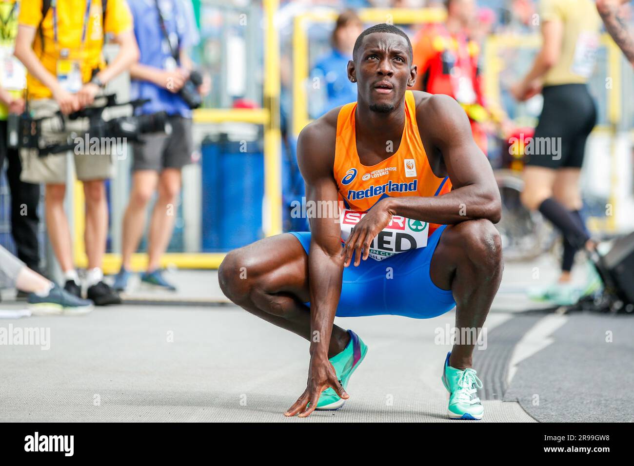 Silésie, Pologne. 25th juin 2023. SILESIA, POLOGNE - JUIN 25 : le Burnett de Taymir des pays-Bas participe le 200m au 5 e jour des Jeux européens au stade de Silésie sur 25 juin 2023 à Silesia, Pologne. (Photo par Nikola Krstic/BSR Agency) crédit: BSR Agency/Alay Live News Banque D'Images