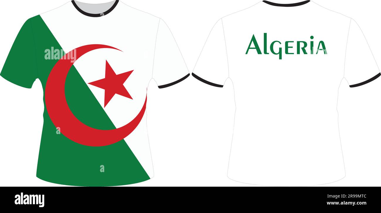 T-shirts à motif drapeau algérien Illustration de Vecteur