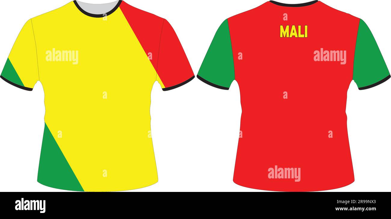 T-shirts à motif vectoriel drapeau malien Illustration de Vecteur