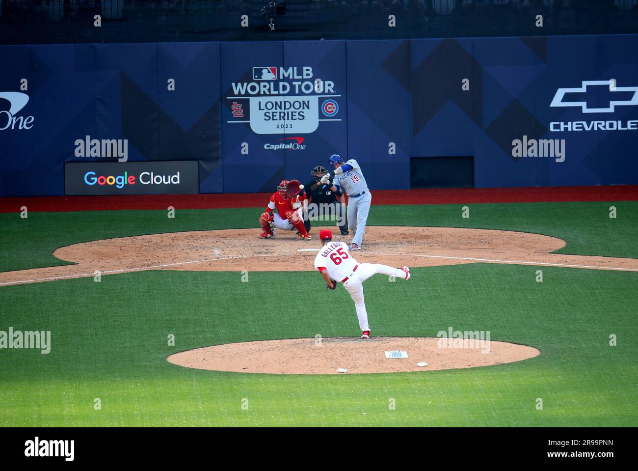 Yan Gomes de Chicago Cubs lors du match de la MLB London Series au London Stadium, Londres. Date de la photo: Dimanche 25 juin 2023. Banque D'Images