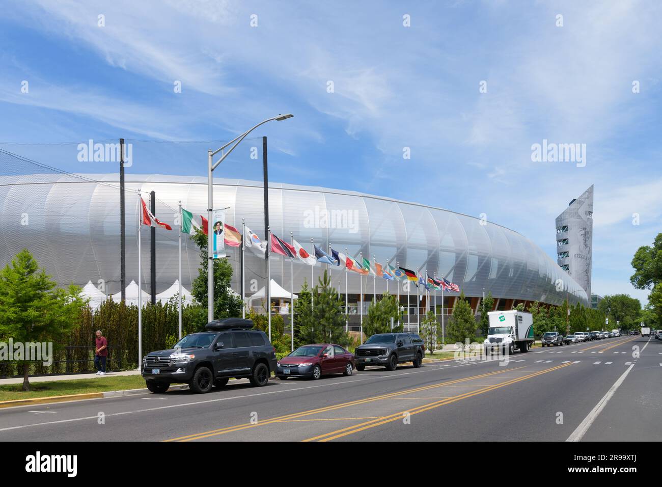Eugene, OREGON, États-Unis - 13 juin 2023 ; vue extérieure de la piste de Hayward Field et du stade de l'université d'Oregon Banque D'Images