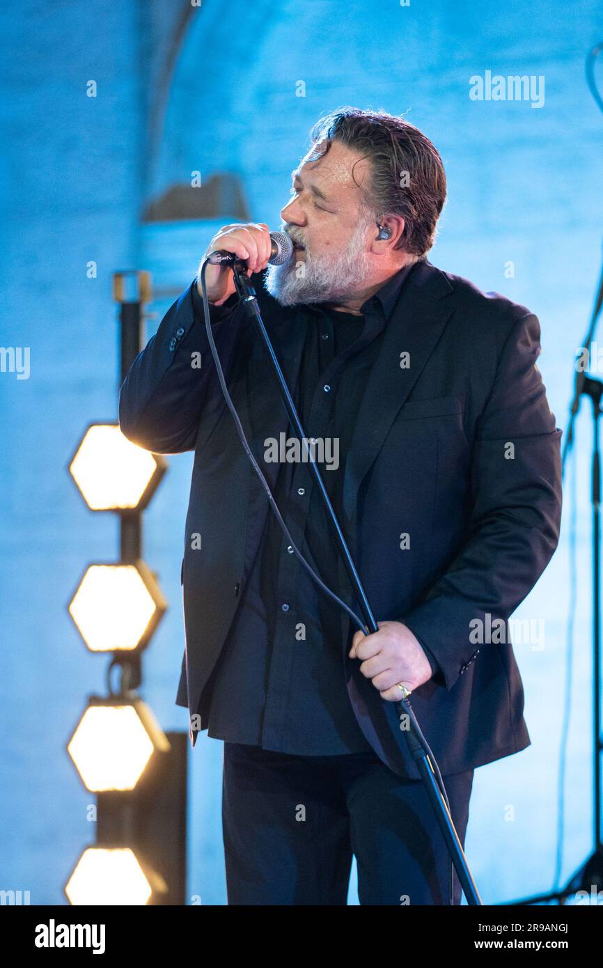 Rome, Italie. 25th juin 2023. **PAS DE WEB ET DE JOURNAUX UNIQUEMENT POUR L'ITALIE** concert de Rome, Russell Crowe à Cinecittà. Crédit : Agence photo indépendante/Alamy Live News Banque D'Images