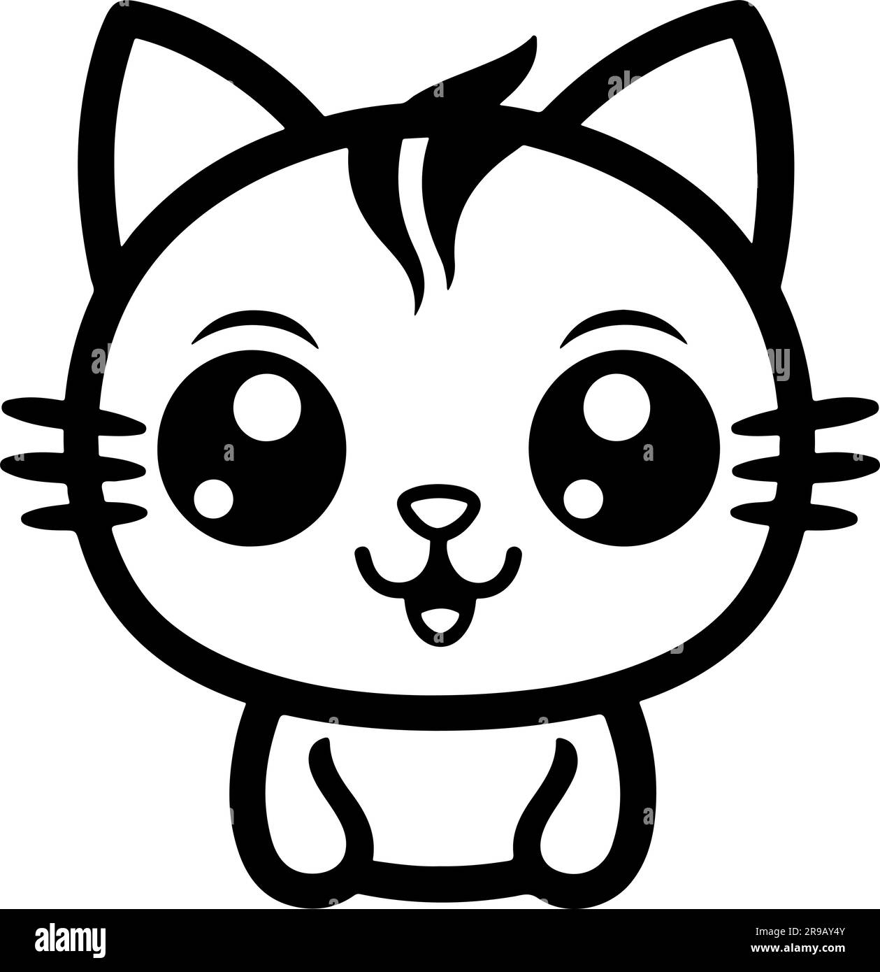 Illustration vectorielle jolie illustration de chat Illustration de Vecteur