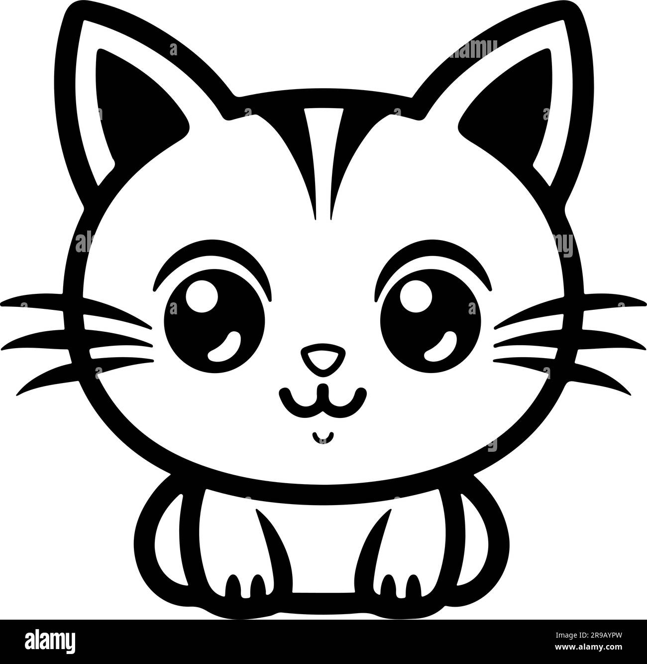 Illustration vectorielle jolie illustration de chat Illustration de Vecteur