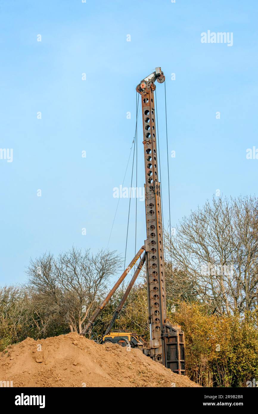 Machine Industrielle perçage de trous dans le sol Banque D'Images