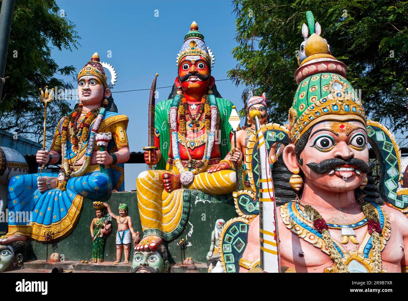 Village Guardian temple Muniappan à Dharmapuri, Tamil Nadu, Inde du Sud, Inde, Asie Banque D'Images