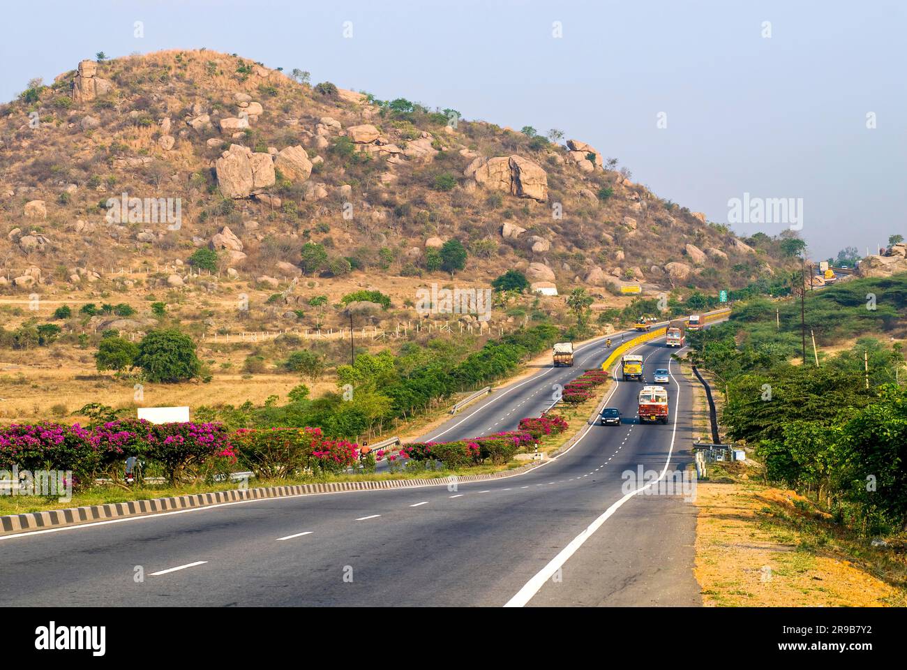Le NH le plus long est le NH7 qui va de Varanasi dans l'Uttar Pradesh à Kanyakumari au point le plus au sud du continent indien dans le Tamil Nadu Banque D'Images