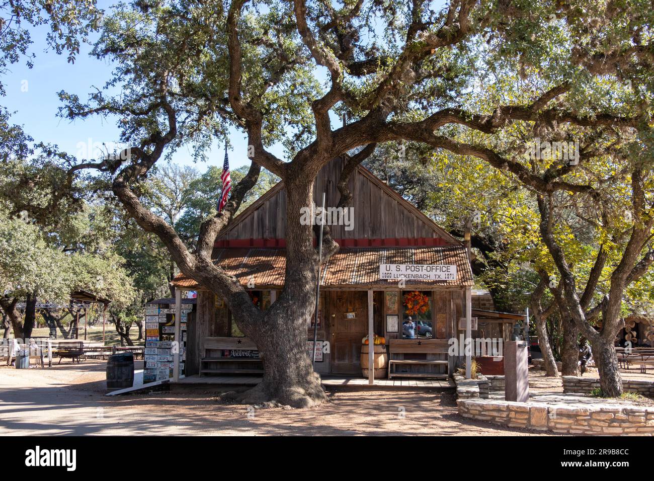 L'ancien bureau de poste de Lukenbach, Texas Banque D'Images