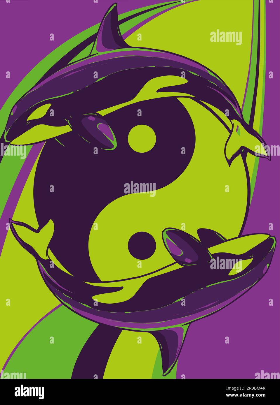 Illustration du vecteur de saut Orca de l'esprit de l'épaulard sur fond coloré Illustration de Vecteur