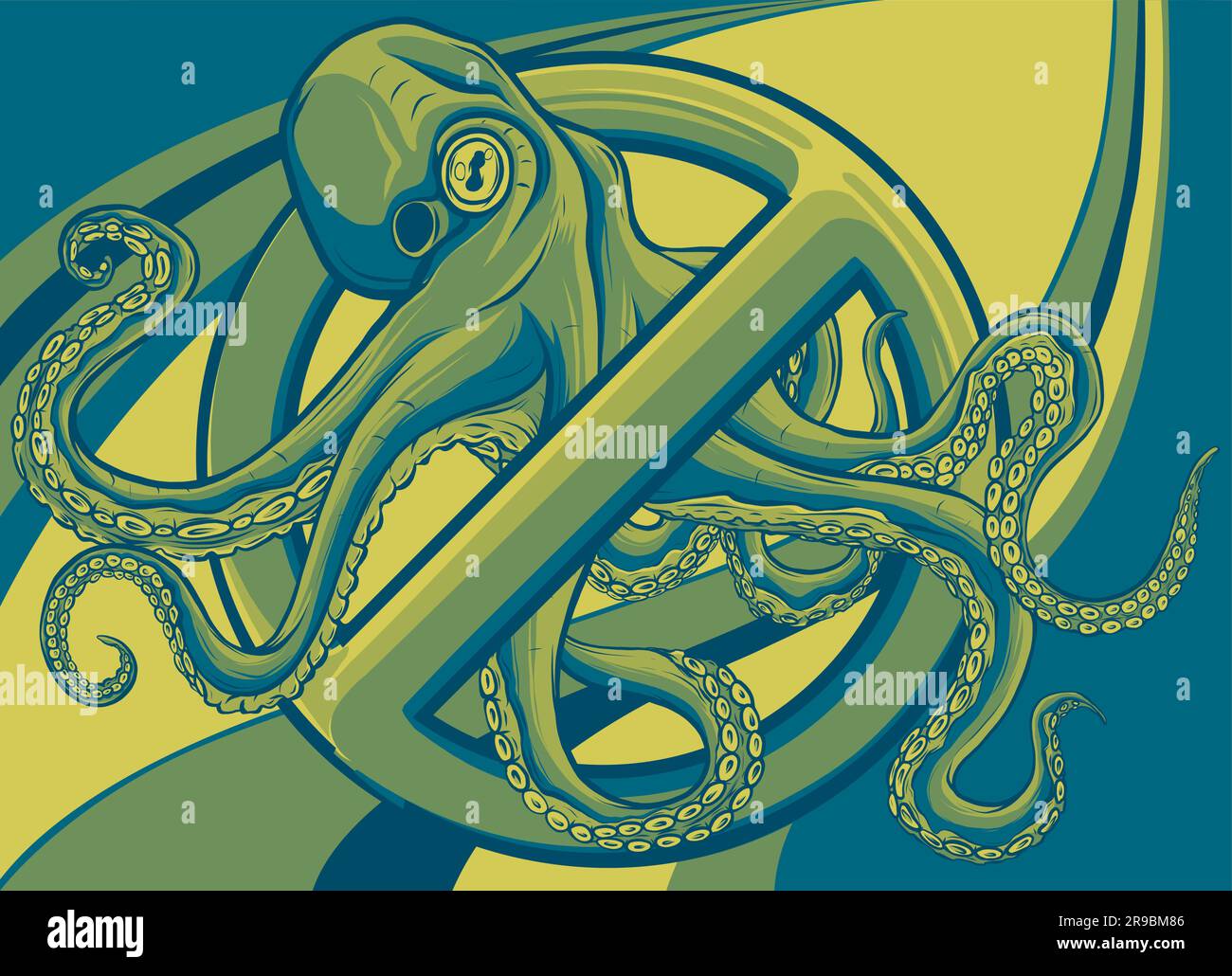 Illustration du poulpe. kraken coloré avec tentacules, gravure vintage esquisse de vecteur. Illustration de Vecteur
