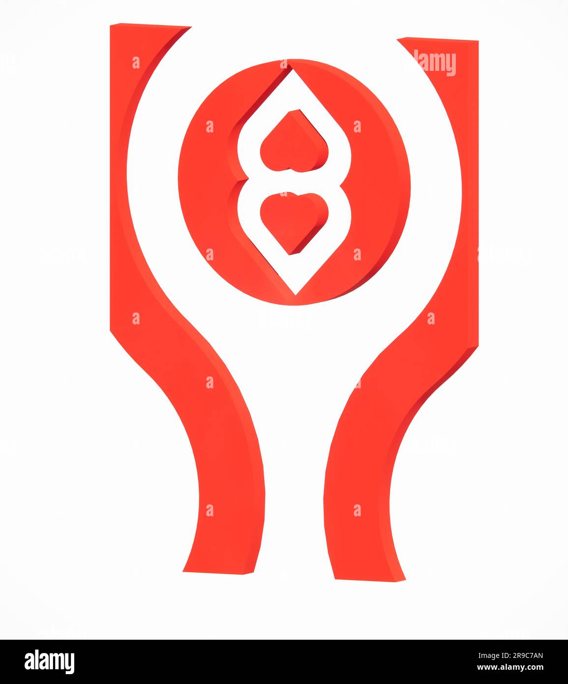 3D Illustration du logo pour la charité de l'amour pour l'affection Banque D'Images