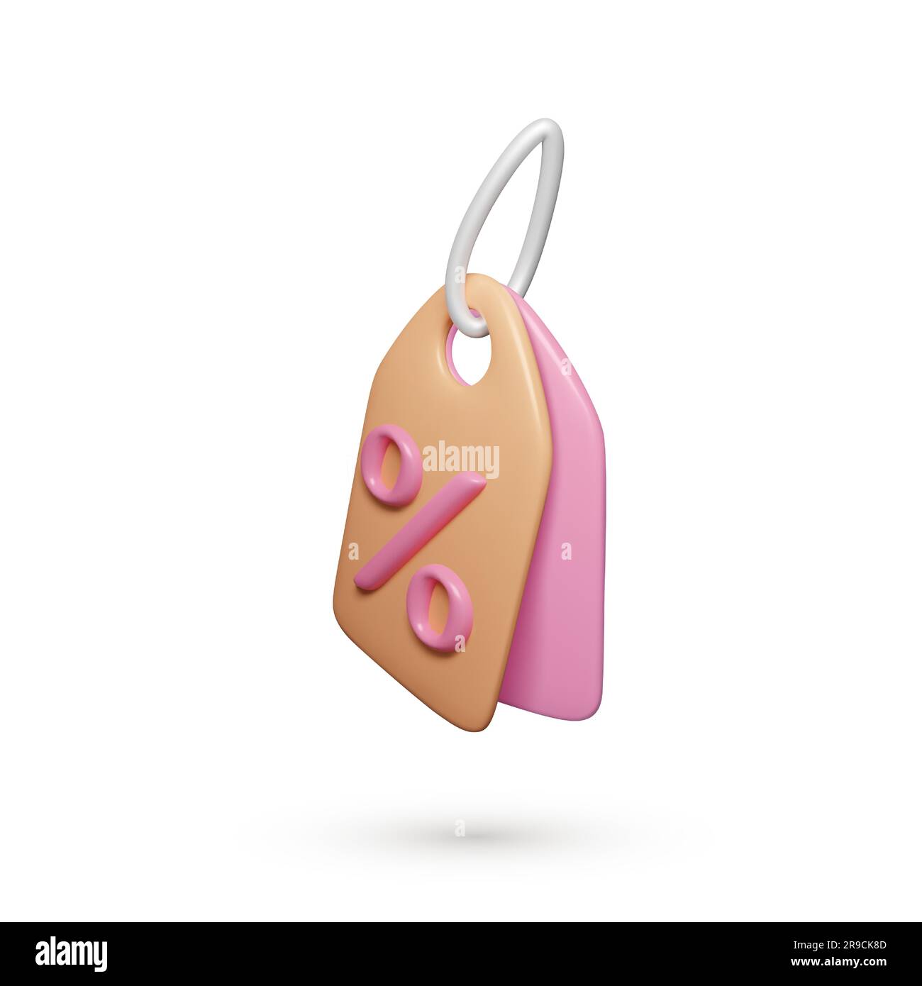Étiquette de prix 3D avec icône de pourcentage rose. Vente marketing publicité. Offre spéciale. Promotion d'achat en ligne. Illustration vectorielle Illustration de Vecteur