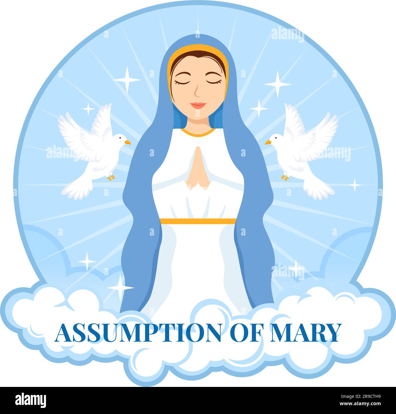 Assomption de Marie Illustration vectorielle avec Fête de la Sainte